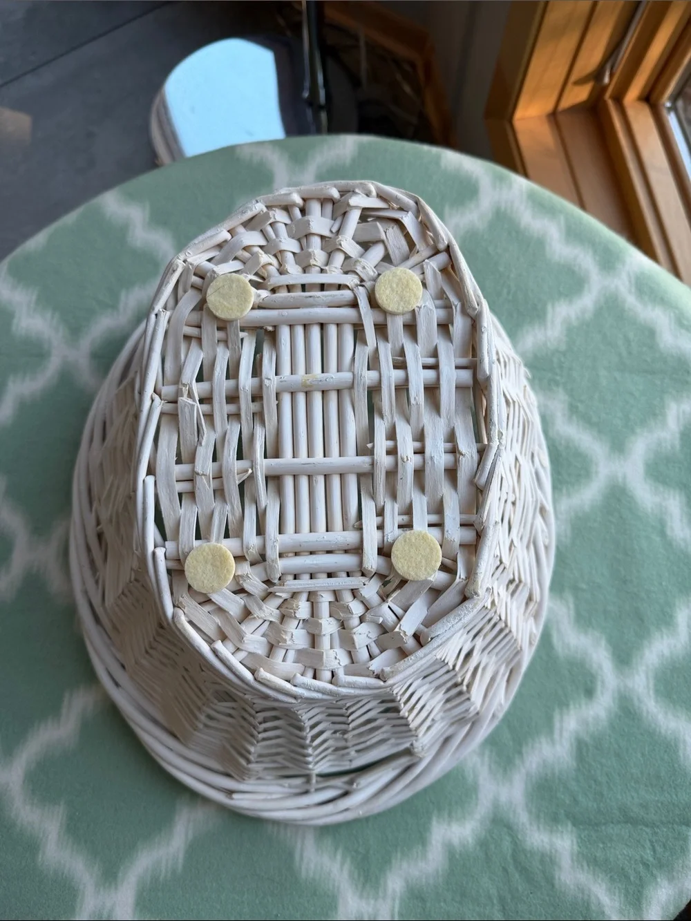 White Wicker Basket - Asymmetrical shape like NEW